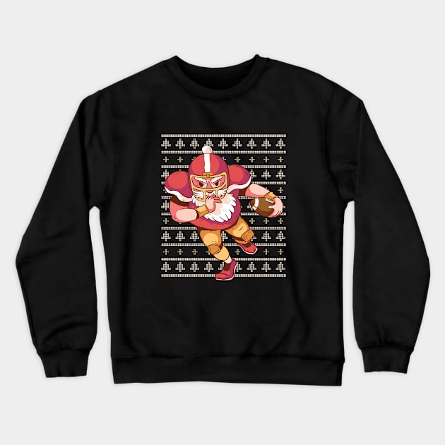 Run Santa Run, A Funny Gift For Any Football Fan Crewneck Sweatshirt by BamBam